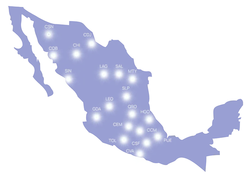 Map campus of Tec in Mexico